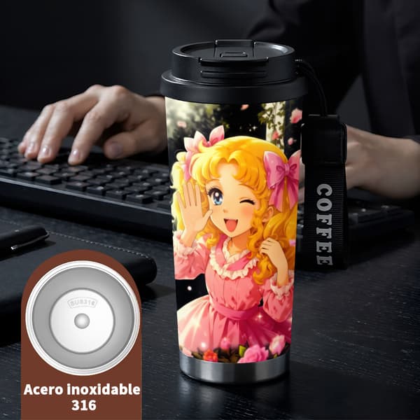 Kaffe Termokande 500ml Rustfrit Stål Sødt Design Black