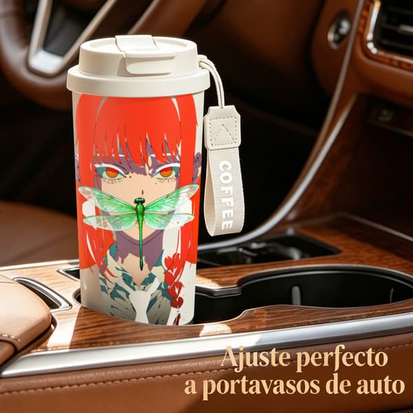 Termosmugg 500ml Rostfritt Stål Retro Design, Isolerad kaffemugg, läckagesäker resemugg med lock Black