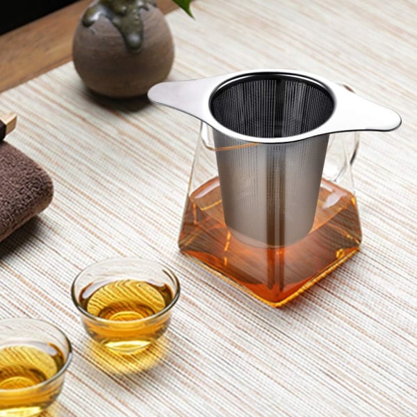2 kpl Tea Filter Fine Hole ruostumattomasta teräksestä valmistettu teehakutee