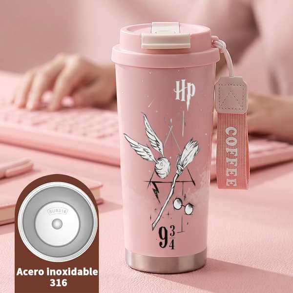 Kaffetermos 500ml Rustfritt Stål Festlig Design Pink