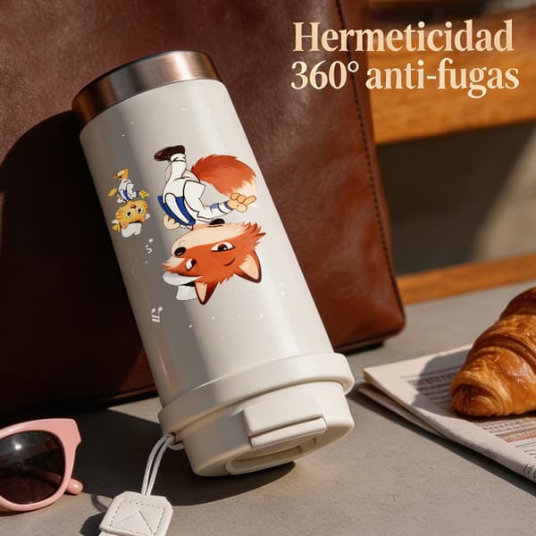 Termokopp 500ml Gjenbrukbar Blomsterdesign Black