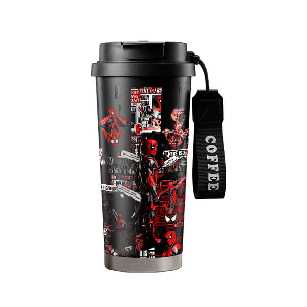 Kaffetermos 500ml Rustfritt Stål Kunstnerisk Design Black