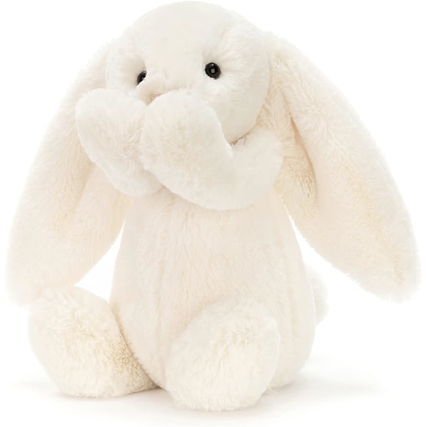 Kaninplysch, Mjuk Plyschkaninleksak, Bedårande Kramvänlig Gåva för Barn, Flickor, Pojkar (Bonnie Kanin 30 cm) white 20cm
