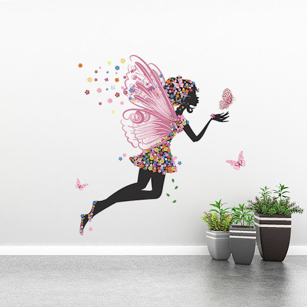 Et sæt med sommerfugl, blomst, elf, pige der danser, soveværelse, veranda,