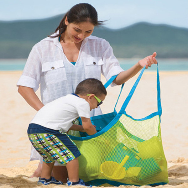 Strand Mesh Tote Bag - Bærbar Sandtaske til Legetøj - Mesh Tote