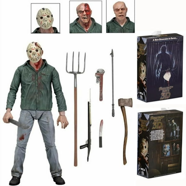 Fredag den 13. Jason Voorhees Actionfigur Horrible Movie 3D Model Dukke Legetøj Pynt Til Fans Samling