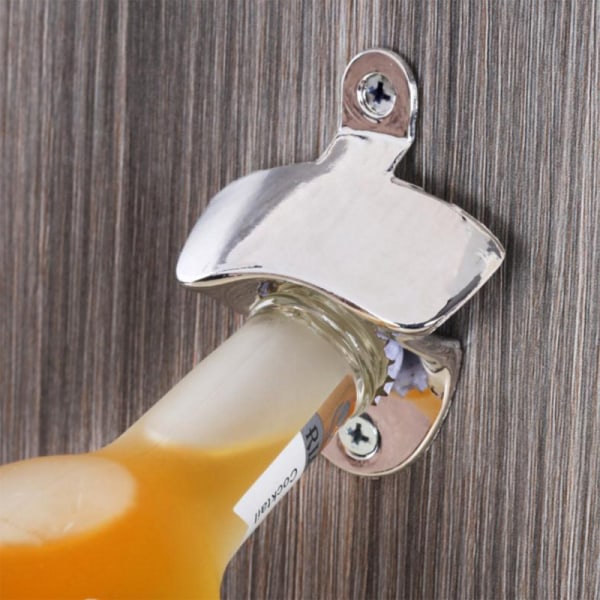 1Packs Wall Mounted Bottle Opener, Beer and Soda Silver Opener