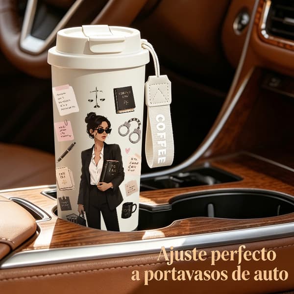 Kaffetermos 500ml Rustfritt Stål Kunstnerisk Design White
