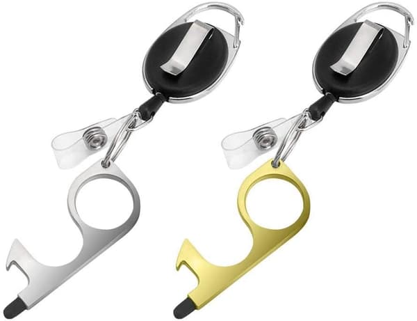 2 stycken (Silver+Guld) Portabel No Touch EDC Dörröppnare