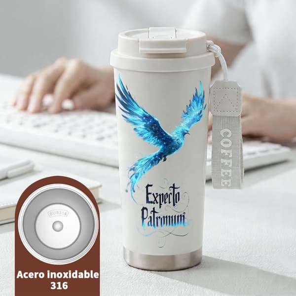 Termokopp 500ml Miljøvennlig Geometrisk Design White