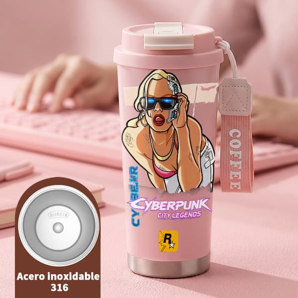 Kahvitermos 500ml Ruostumaton teräs Juhlaväri Pink