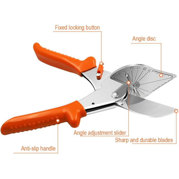 1 stk. Multifunktionel vinkel saks 45-135 grader Multi-vinkel