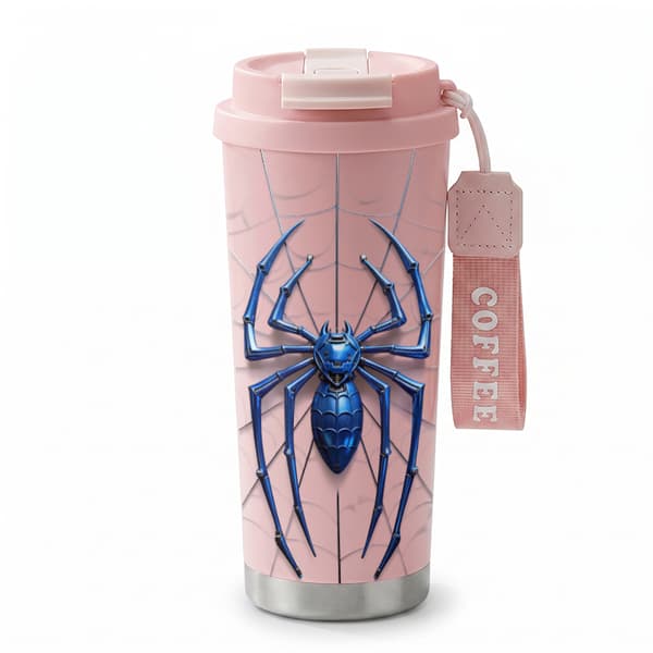 Kaffetermos 500ml Rustfritt Stål Søt Design Pink