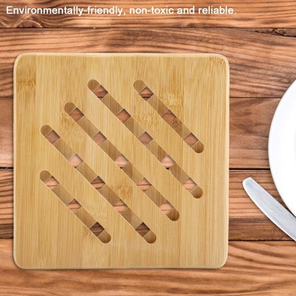 1 piece 15cm table insulation mat hollow bamboo mat square