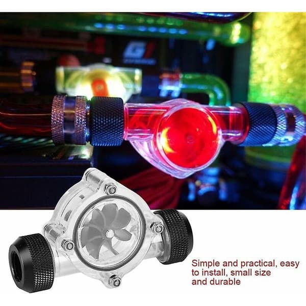 BETTE Vandkøling Flow Meter G1/4\" Hun til Hun Radiator Flow Meter Indikator til PC Vandkøling 8(Sort)