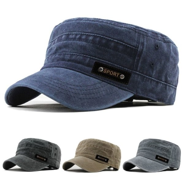 Mænd Camouflage Army Hat Camo Militær Cadet Combat Fiske Baseball Cap Sort