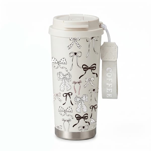 Kaffetermos 500ml 316 Rustfritt Stål Tegneseriedesign White
