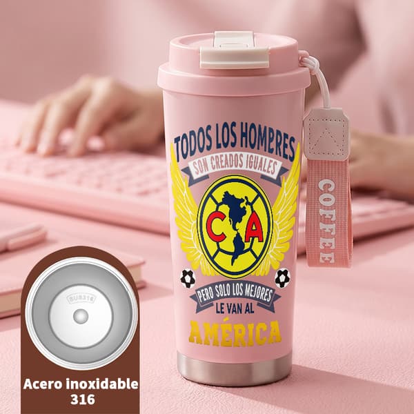 Termisk kaffemugg 500ml 316 rostfritt stål Geometrisk design, Isolerad kaffemugg, läckagesäker resemugg med lock Pink