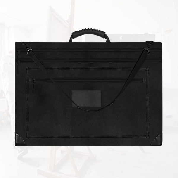 1 kpl musta 600D polyesteri vedenpitävä kangastaide portfolio laukku