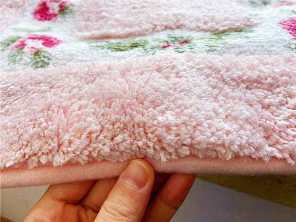 Vacker Rosblomma Matta Absorberande Badrumsmatta Mjuk Halkfri