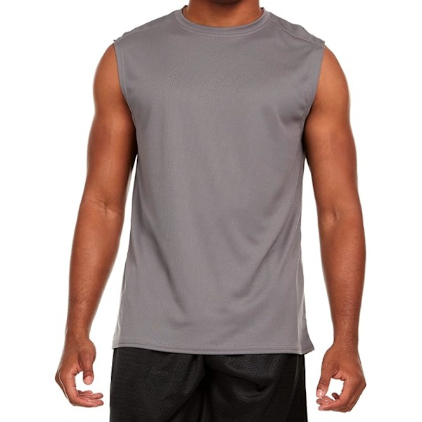 Miesten aktiivinen urheilullinen hihaton suorituskykypaita kuntosalille, juoksuun, treeniin, tank topit, kalastukseen, vaellukseen (XL-koko) Dark Gray