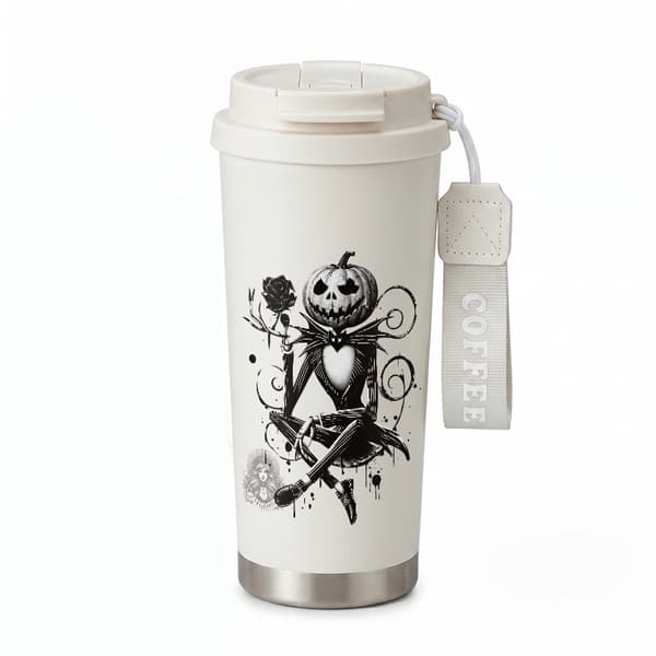 Termokopp 500ml Rustfritt Stål Festlig Design White
