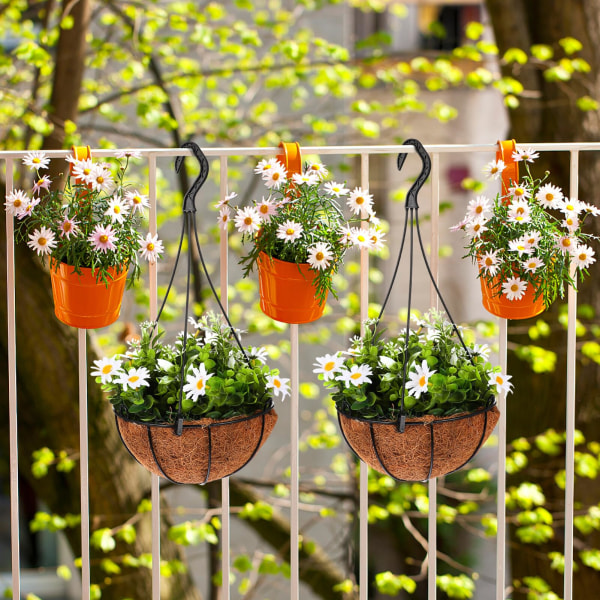 4 plastik blomsterpotteophængere hænger blomsterkurv kroge