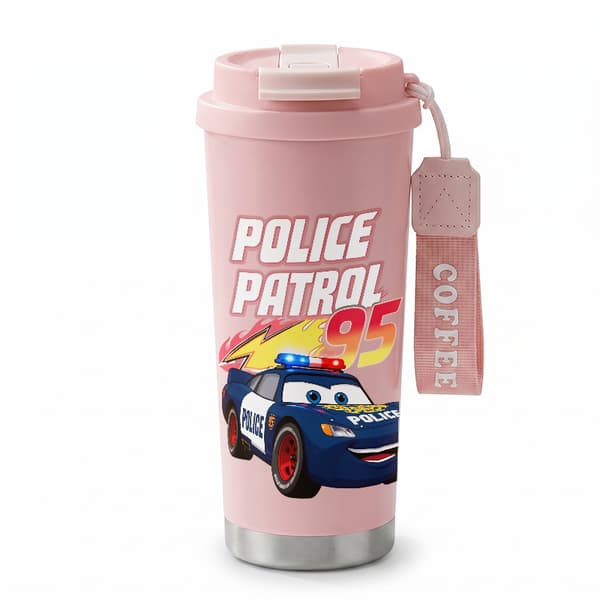 Bærbar kaffetermos 500ml 316 rustfritt stål kunstnerisk design Pink