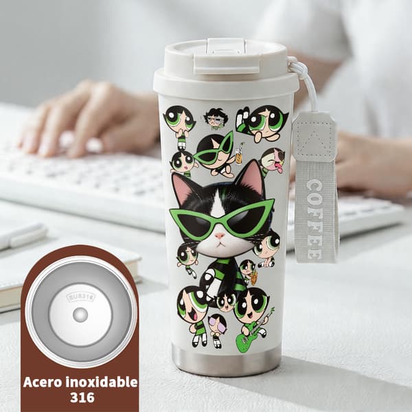 Termokaffekrus 500 ml rustfrit stål minimalistisk design White
