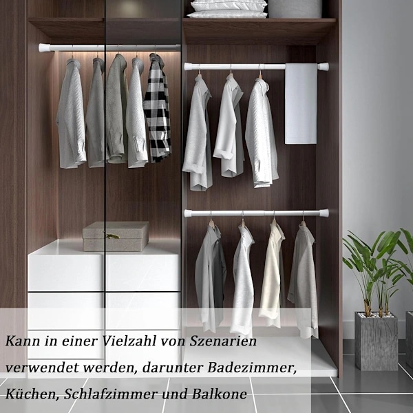 Klem-duschstang, udtrækkelig, 40-70 cm, nikkelfarvet