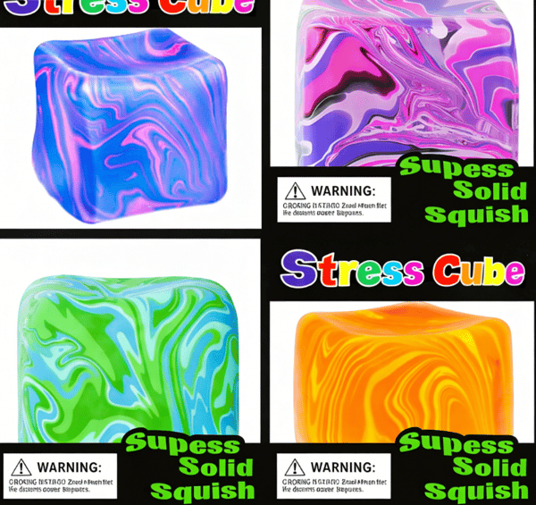 1 pakke blå fidget-legetøj Mini Squishy Stress Cube, Stressbolde til børn, voksne Squishies angst stresslindring, is Squ Blue