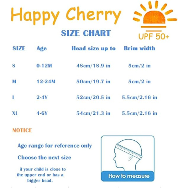 Sopii 1-2 vuotiaille - Happy Cherry - Lasten Aurinkohattu Kesä