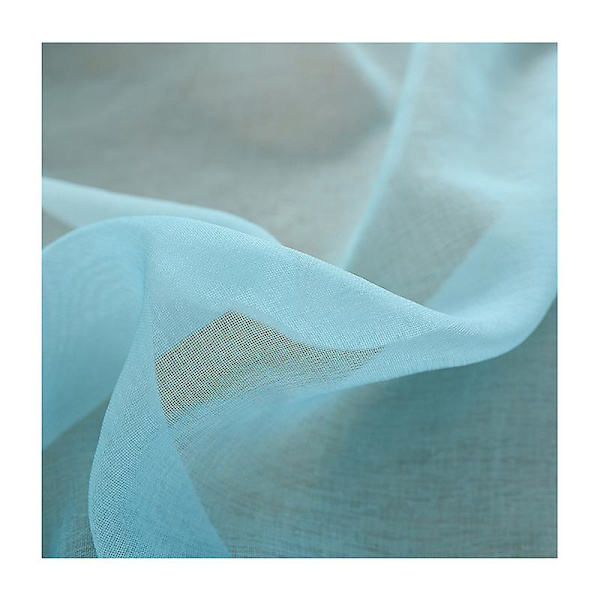 Sæt med 2 transparente gardiner Gradient Øje Polyester Vinduesmyggenet 132*182CM(L x H) Blå