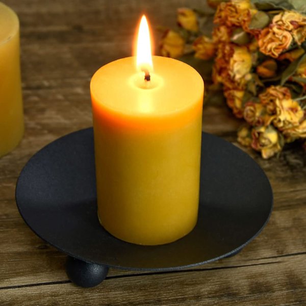 2 stk svarte jernplater lysestaker aroma lysplate