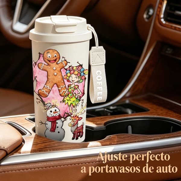 Kaffetermos 500ml Rustfritt Stål Juledesign Black