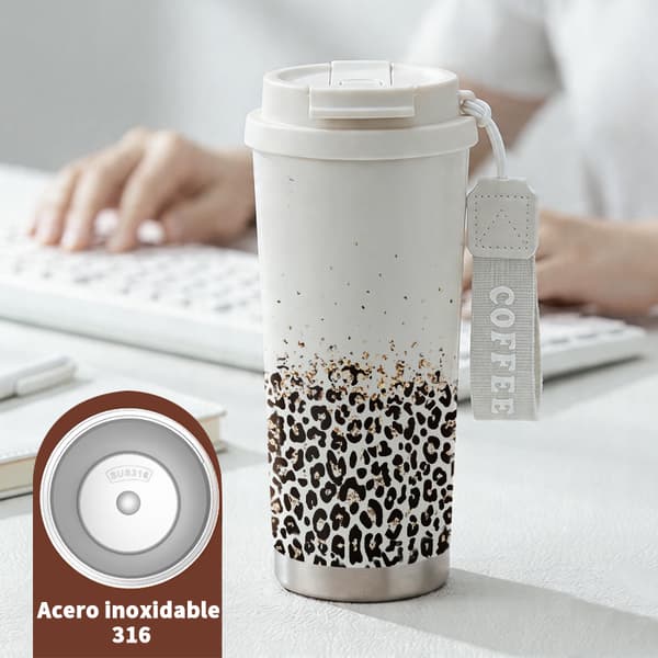 Termokopp 500ml Rustfritt Stål Militær Design White