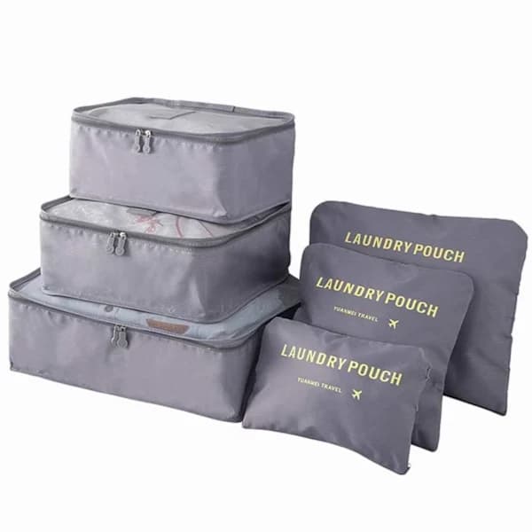 Resväska Insatser 6-pack Organizer Set för Resor Grå grå