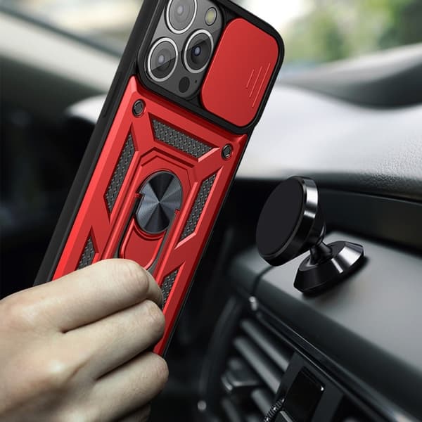 iPhone 13 Pro Max - CamShield Armor Hybrid Ring Deksel - Svart