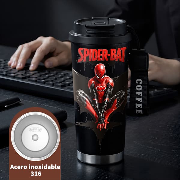Bärbar Kaffetermos 500ml Läckagesäker Militär Design Black