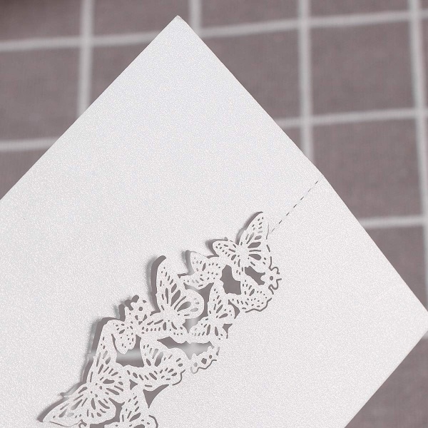 100 stycken bröllop tredimensionellt fjärils ihåliga säteskort