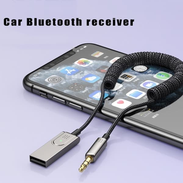 INF Bluetooth-Aux-kabel til bilen/Aux Bluetooth adapter til bil Grå