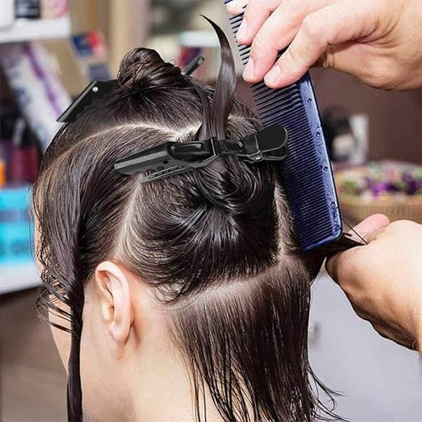 5 stk. sorte krokodilleklemmer til frisørsalon, hjem, anti-slip hår
