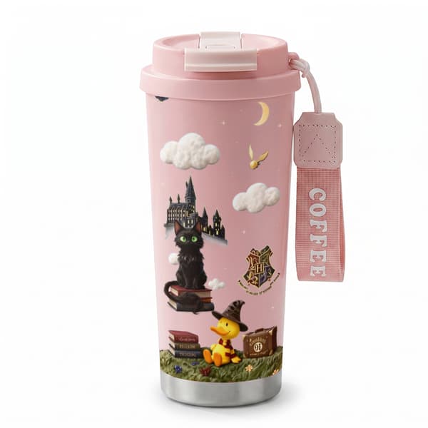 Termisk kaffekopp 500 ml for daglig bruk Dyredesign Pink