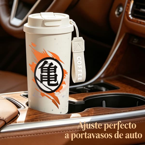 Kaffetermos 500ml Rustfritt Stål Kunstnerisk Design White