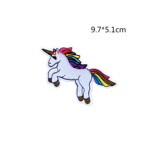19 st Unicorn Patches Multicolor Slumpmässigt blanda Handgjord Patch