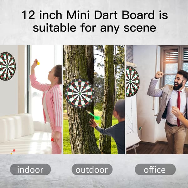 Mini dartbræt sæt, 12 tommer dobbeltsidet dartbræt