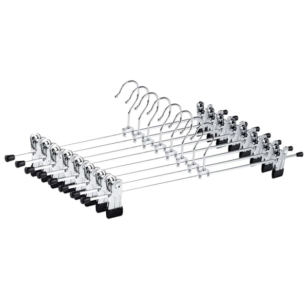 10 st 40 cm kromade järngalgar, silverfärgade metallbyxgalgar för byxor shorts kjolar strumpor underkläder, med halkskyddsklämmor