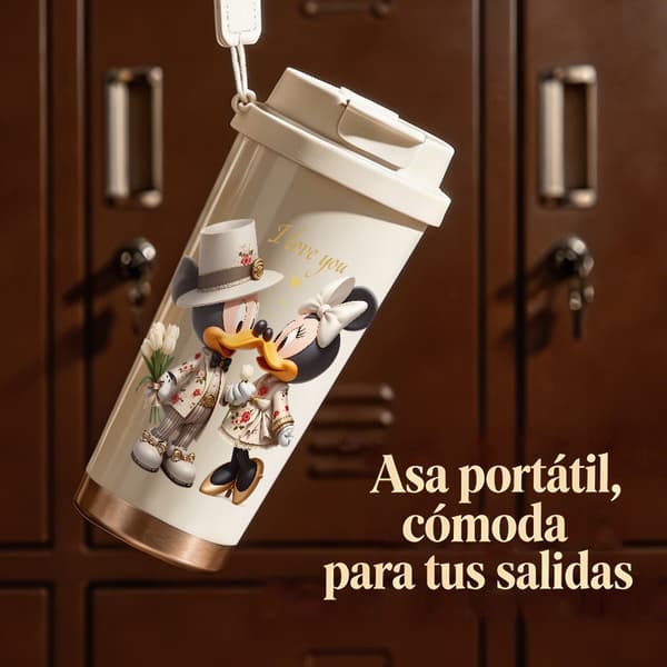 Kaffetermos 500ml 316 Rustfritt Stål Grafisk Design White