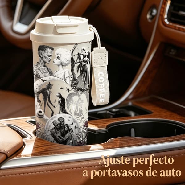 Kaffetermos 500ml Rustfritt Stål Halloween Design White