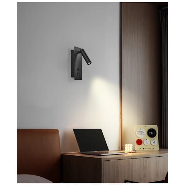 Svarta 3000K vägglampor sovrum LED vägglampa inomhus trappa W,A
